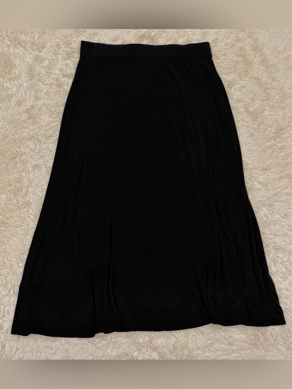 Lane Bryant Pull-On Maxi Skirt 14/16 Black Elastic Waist Flowy Comfort Plus Size